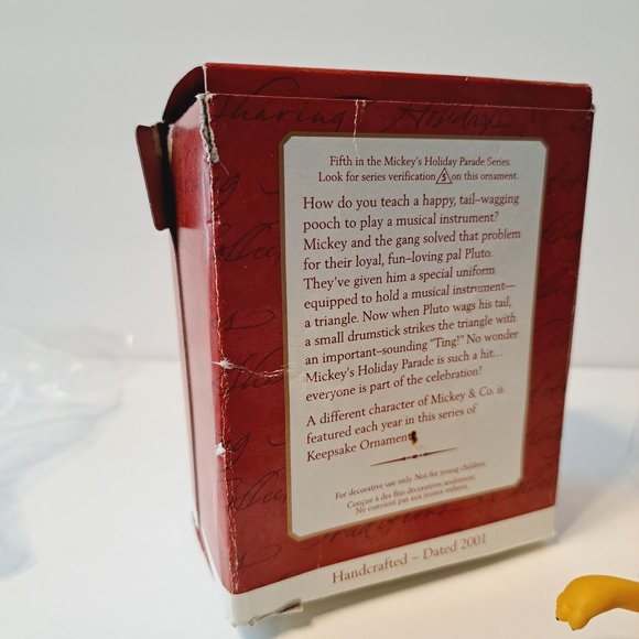 Hallmark Keepsake Ornament - Pluto Plays Triangle Mickey's Holiday Parade 2001 - Picture 4 of 8